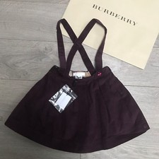 New BURBERRY velvet skirt Baby 9m Burgandy Blackcurant Burberry dungaree skirt