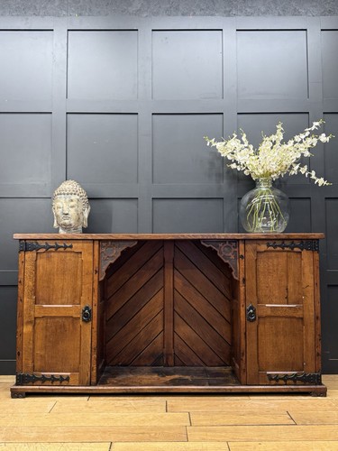 Antique oak sideboard cupboard - antique,
