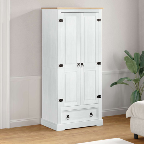 Wardrobe white solid - solid, pine