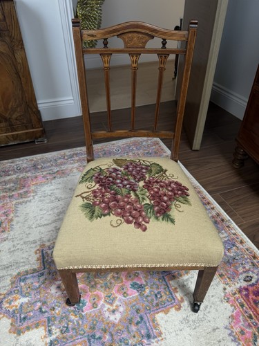 Victorian inlaid nursing chair - inlaid,