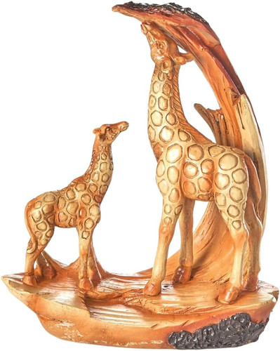 Wood effect giraffe ornament - -,
