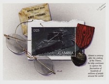 RMS TITANIC White Star Line Ocean Liner Ship Stamp S/S Sheet #93 (1998 Gambia)