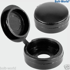 BLACK YELLOW WHITE LIGHT DARK GREY BROWN SMALL PLASTIC HINGED SCREW COVER CAPS