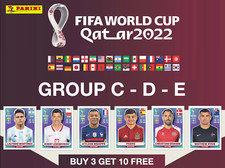 PANINI FIFA WORLD CUP 2022 STICKER COLLECTION GROUP C - D - E