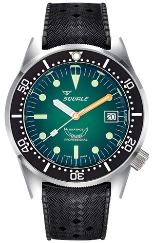 Squale 1521 green ray rubber - 1521,