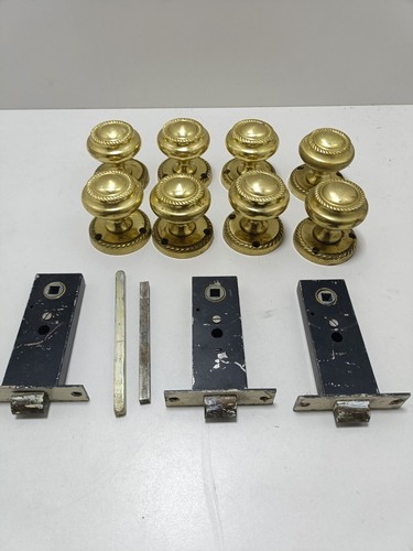 Vintage brass door - door, knobs