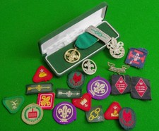 Boxed Boys Scouts Medal of Merit with Cloth Badges
