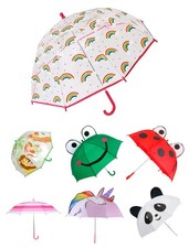 Unisex Kids Dome & Character Umbrella Children Assorted Designs ANIMAL School