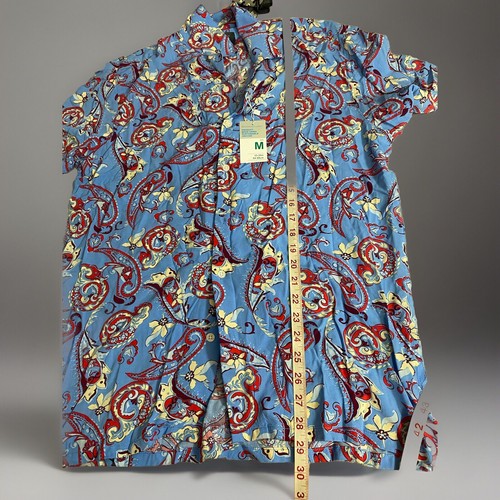 Blue paisley shirt mens size - blue,