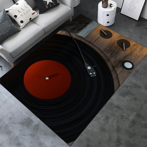 Record rug patterned - rug,record,