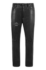 Mens Real Leather Trouser Motorcycle Black Lambskin Leather Jeans Style Pant 501