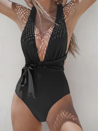 Cupshe black low bather - black,