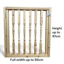 Wooden Stair Gate - Any Size - Treated Or Natural - Durable Redwood Timber