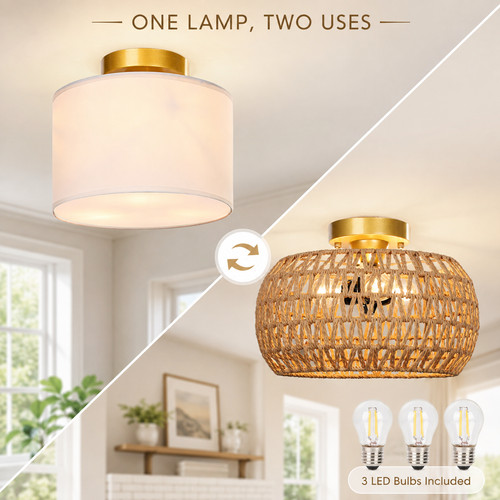 Rattan ceiling light - rattan,