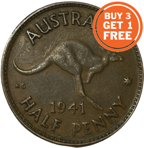 Australian halfpenny coin - australian, coin-