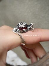 Pomegranate ring silver 925,  Persephone ring with garnet