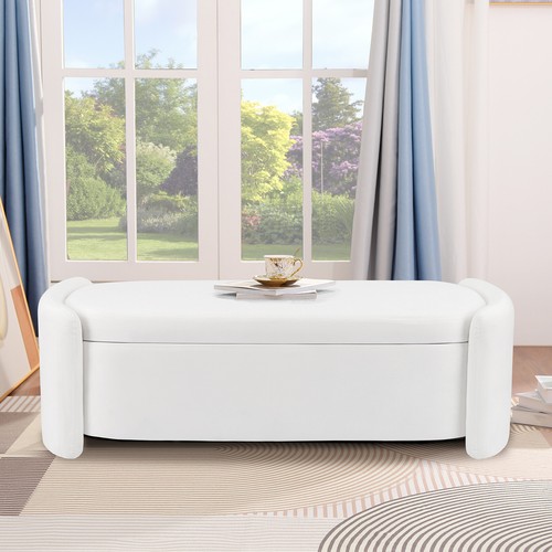 Velvet oval storage - bed, bench