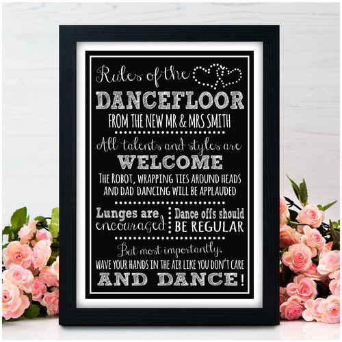 Personalised chalkboard dance - chalkboard,
