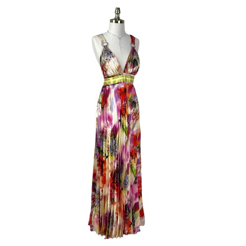 Vintage halter floral plunge - floral,
