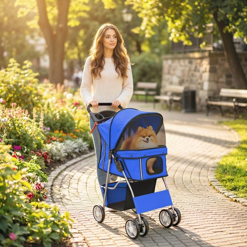 Foldable blue dog - dog, pram