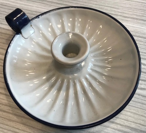 Vintage enamel candle holder - vintage,