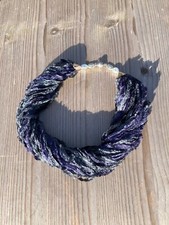 Magnetic Clasp Twister Ribbon Scarf Necklace 'Magpie' Handmade in Scotland