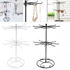 3 Tier Rotating Jewelry Display Stand Bracelet Necklace Keyring Storage Rack UK