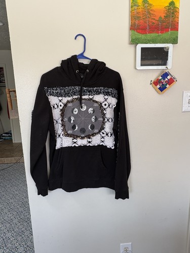 Upcycled black hoodie with