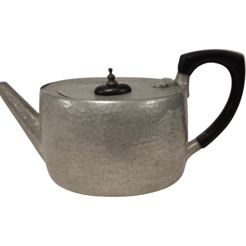 Pewter teapot hammered metal - teapot,