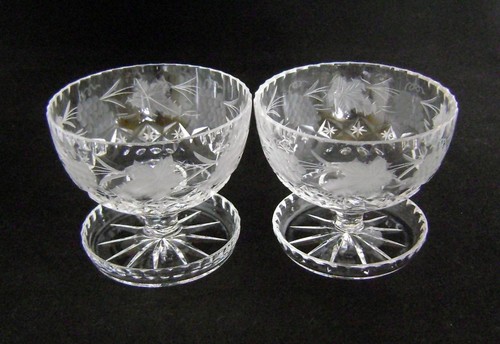 Fine pair engraved cut lead - pair,