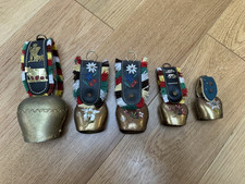 5 x Vintage Swiss / Austrian Brass Cow Bells