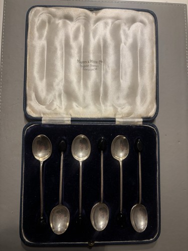 Silver coffee bean spoons - coffee,
