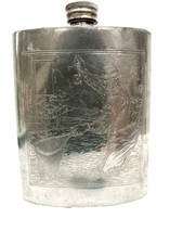 Vintage Pewter Trout Fishing