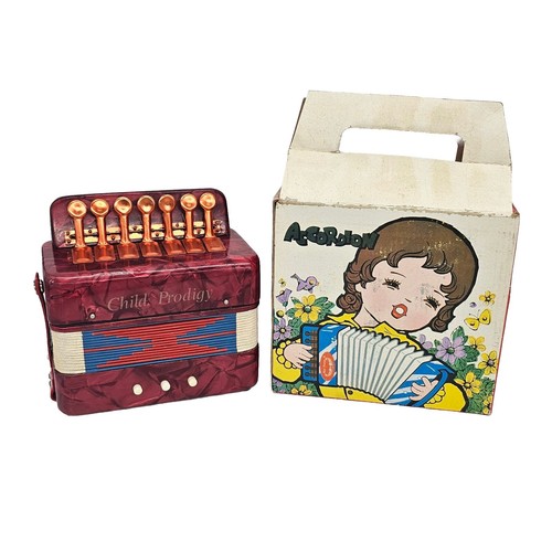 Red mini accordion - red,