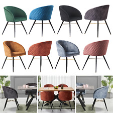 Diamond Quilted Velvet Dining Chair Accent Designer Tub Chair Velvet Arm Chair