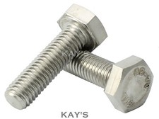 M6 6mm SET SCREWS FULLY THREADED HEXAGON HEADED METRIC BOLTS A2 STAINLESS STEEL