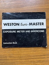 Weston Euro - Master Exposure Meter And Invercone Camera Instruction Manual