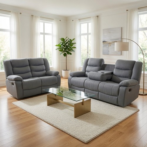Roma fabric recliner sofas - fabric, 3
