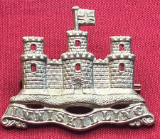 Large 6th Inniskilling British Military Cap Badge - white metal - 56 mm wide