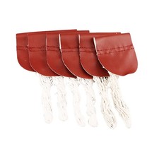 6pcs Pool Snooker Billiard Table Pockets Brown Leatherette White Net Set