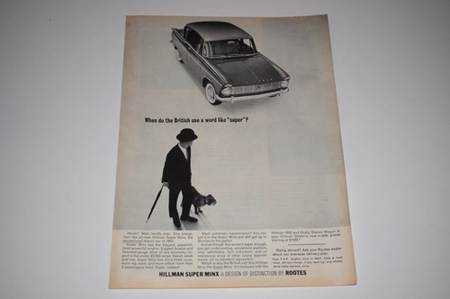 Vintage 1962 hillman super - hillman,