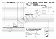 5 x Garage Motor Trade Invoice pads Custom Print Your details, A4 2 part NCR