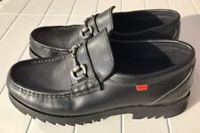 Kickers Vintage 90's Black Leather Loafers Moccasins Normcore UK 9 EU 44