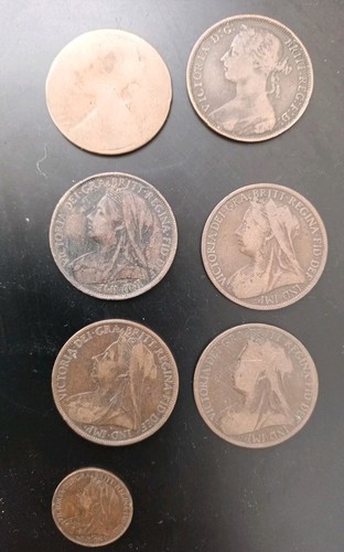 Victorian bronze coins - victorian,