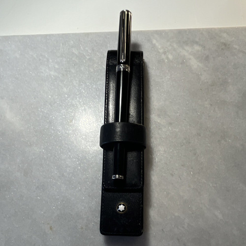 Montblanc black leather single - black,