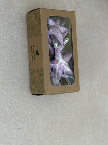 Lilac glitter star decorations - glitter,
