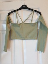 Zara Ladies/ Girls, Sage Green,  Crop Top, Long Sleeves, Size M/L, More M.