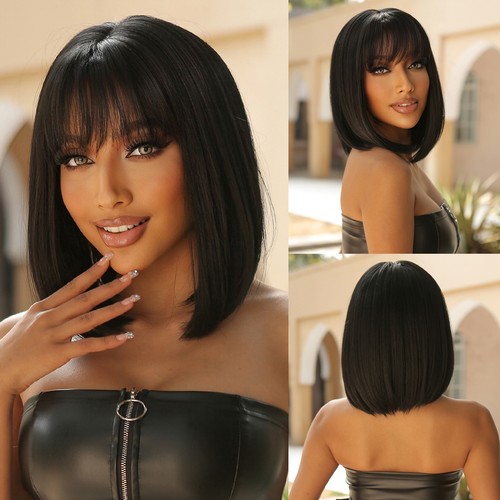 Black bob straight - black,