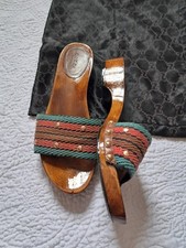 Gucci Womens Wooden Clogs