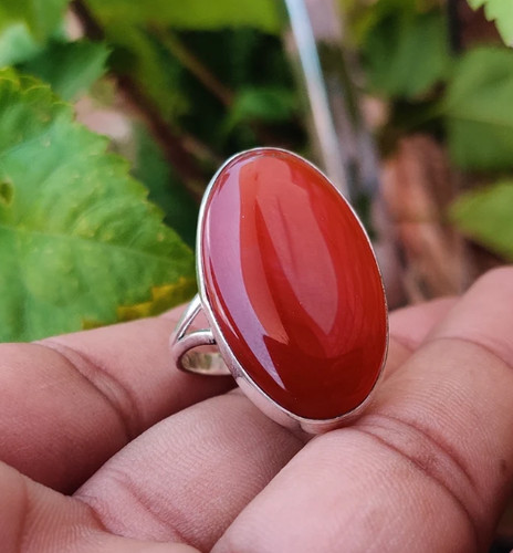 Carnelian ring gemstone 925 - carnelian,